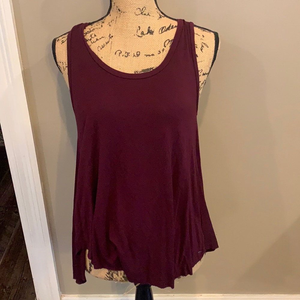 dark maroon tank top size small
